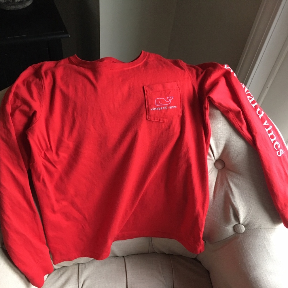 Vineyard Vines Girls Red Long Sleeve Shirt size L